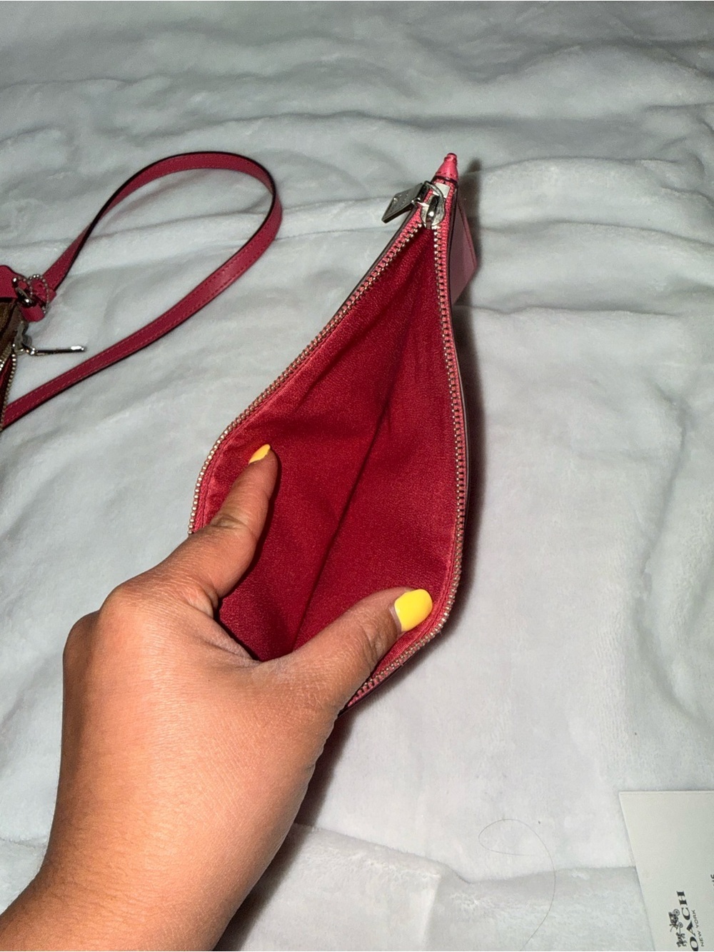 Coach East/West Pop Up Crossbody with Pink Leather Removable Pouch - Picture 12 of 15